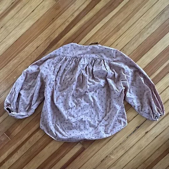 ZARA Swiss Dot Blouse with Voluminous Sleeves Size XS - Picture 4 of 8